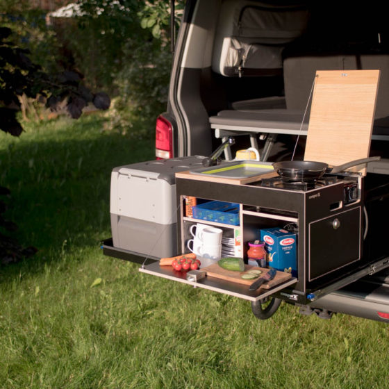 California Küchenbox - 3in1! Heckküche, Küchenmodul, TOP- camperX - VW T6 und  T5 California Zubehör Shop für Camping