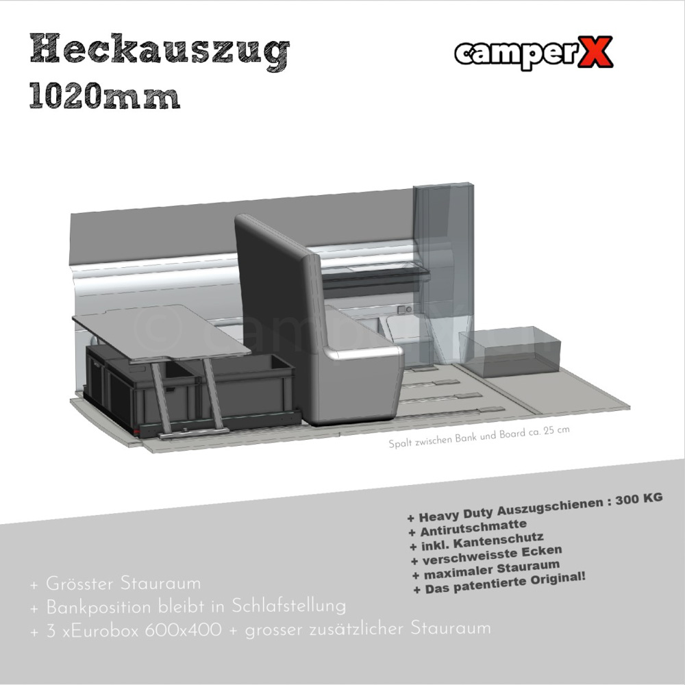 Heckauszug VW T5/ T6/T6.1 - camperX - VW T6 und T5 California