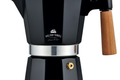 Espressokocher schwarz Holz